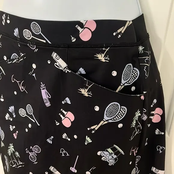 NWT Ralph Lauren Black Multi Tennis/Golf Skort Size-XS