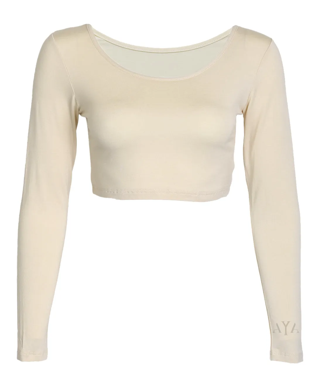Off-White Cropped Long Sleeve Body Shirt