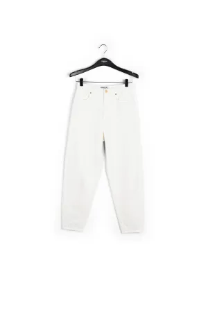 Off-white high-waisted loose-fit jeans