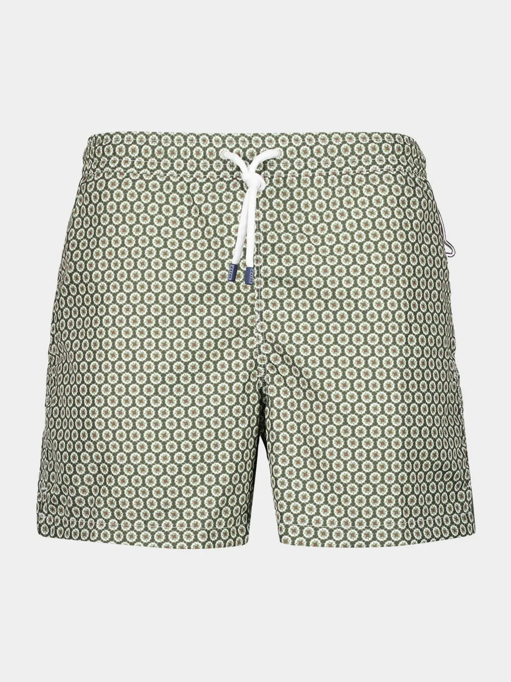 Olive Green Printed Swim Shorts Madeira