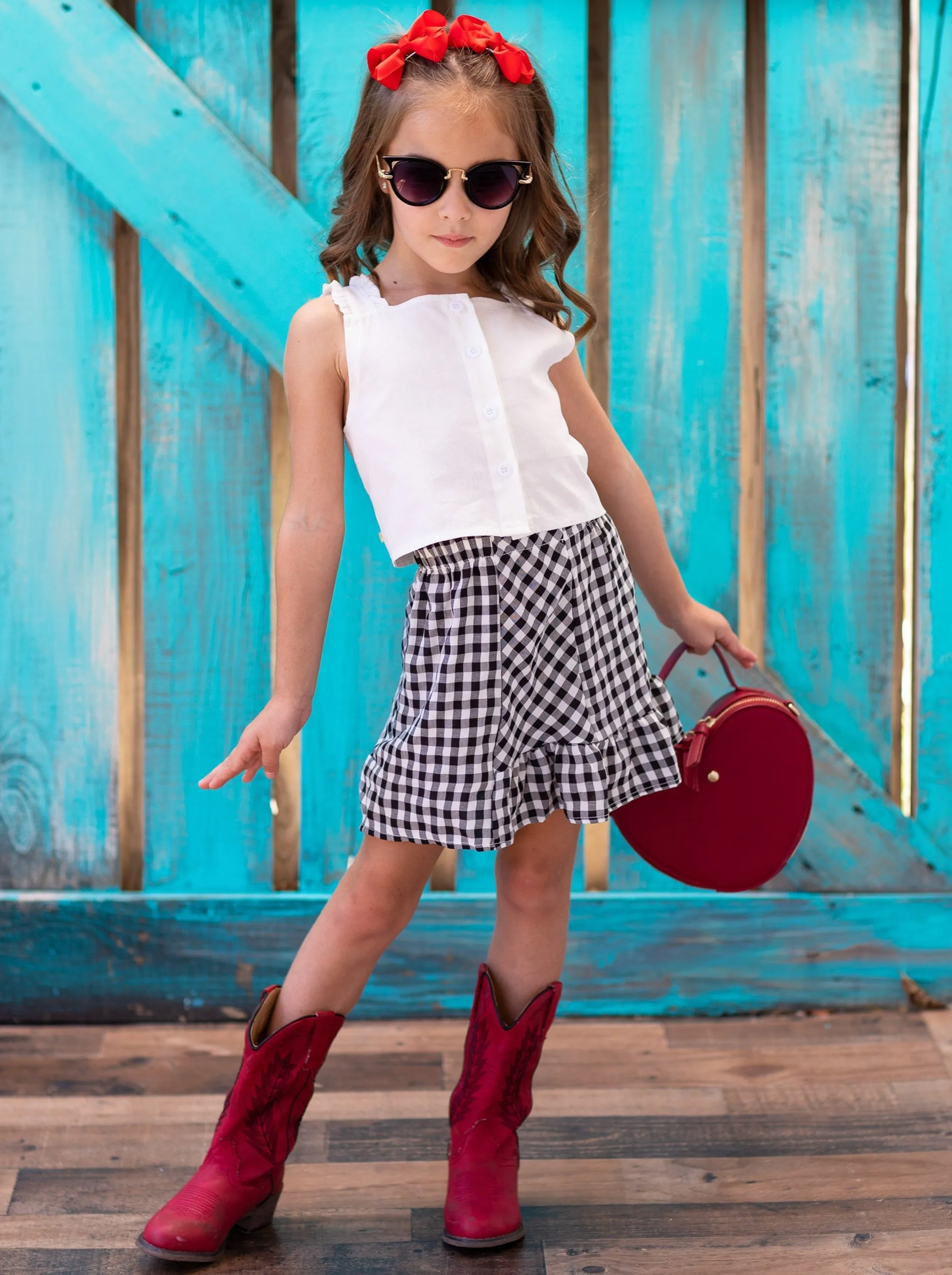 Ooh La La Checkered Skirt Set