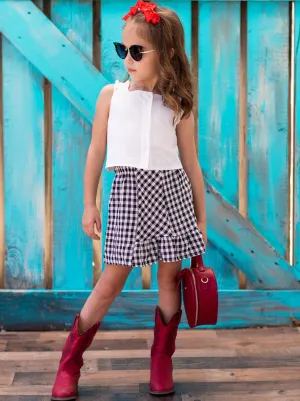 Ooh La La Checkered Skirt Set