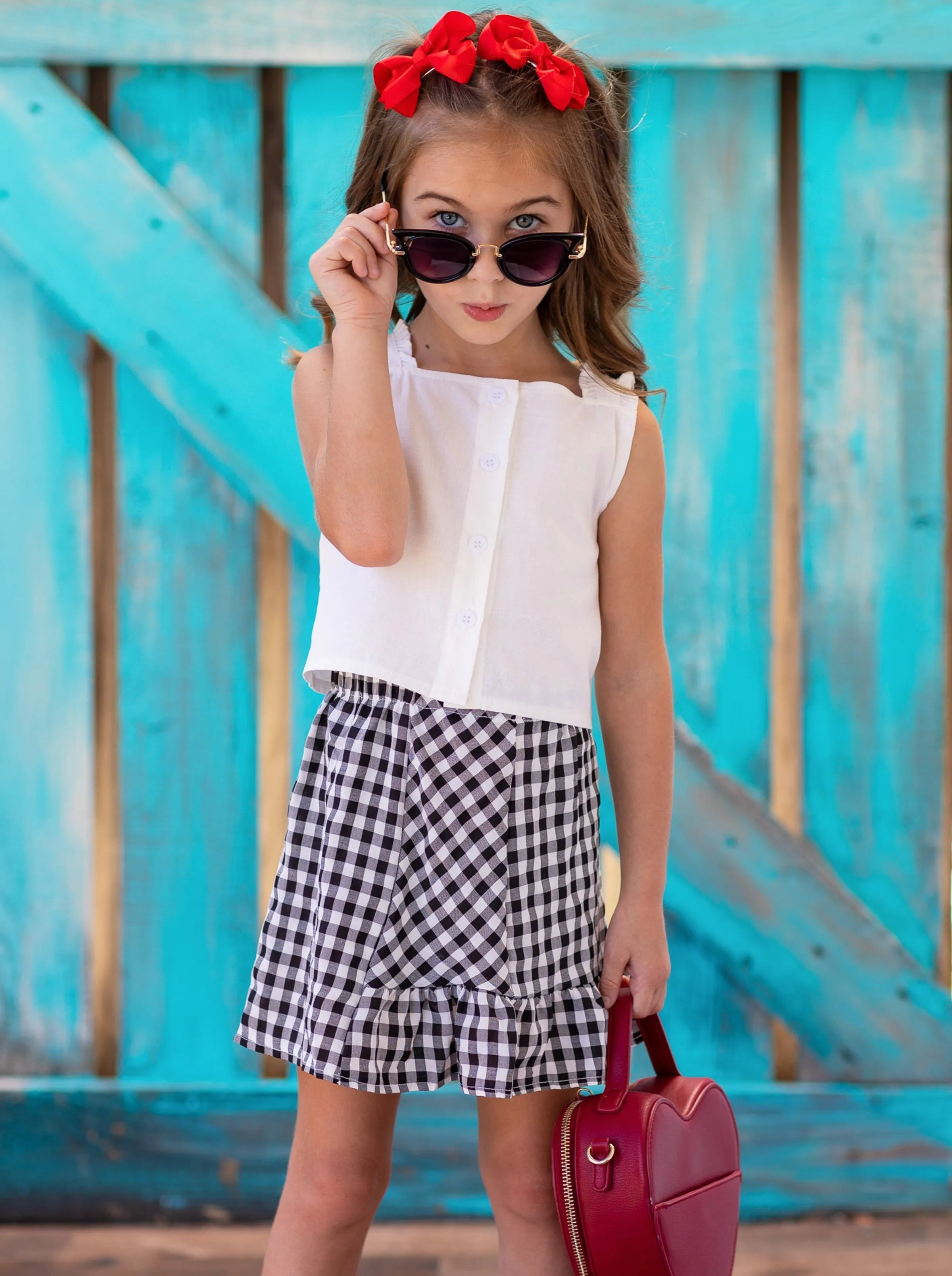 Ooh La La Checkered Skirt Set