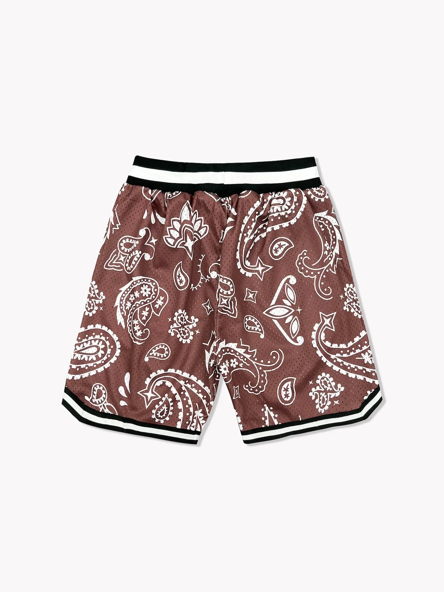 Paisley Basketball Shorts-Chocolate