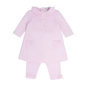 Pale Pink Cotton Jersey Dress and Legging Set