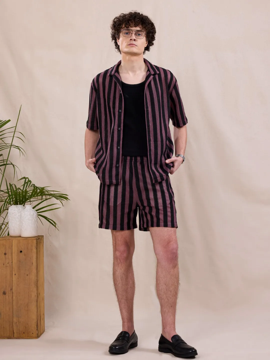 Pink Striped Shorts