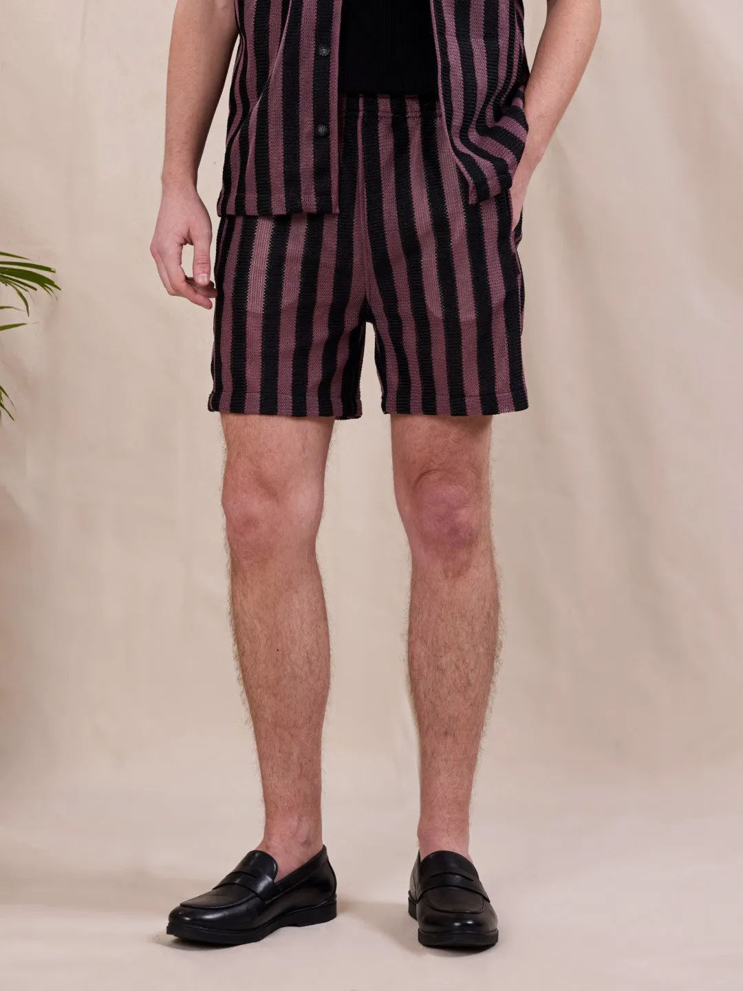 Pink Striped Shorts