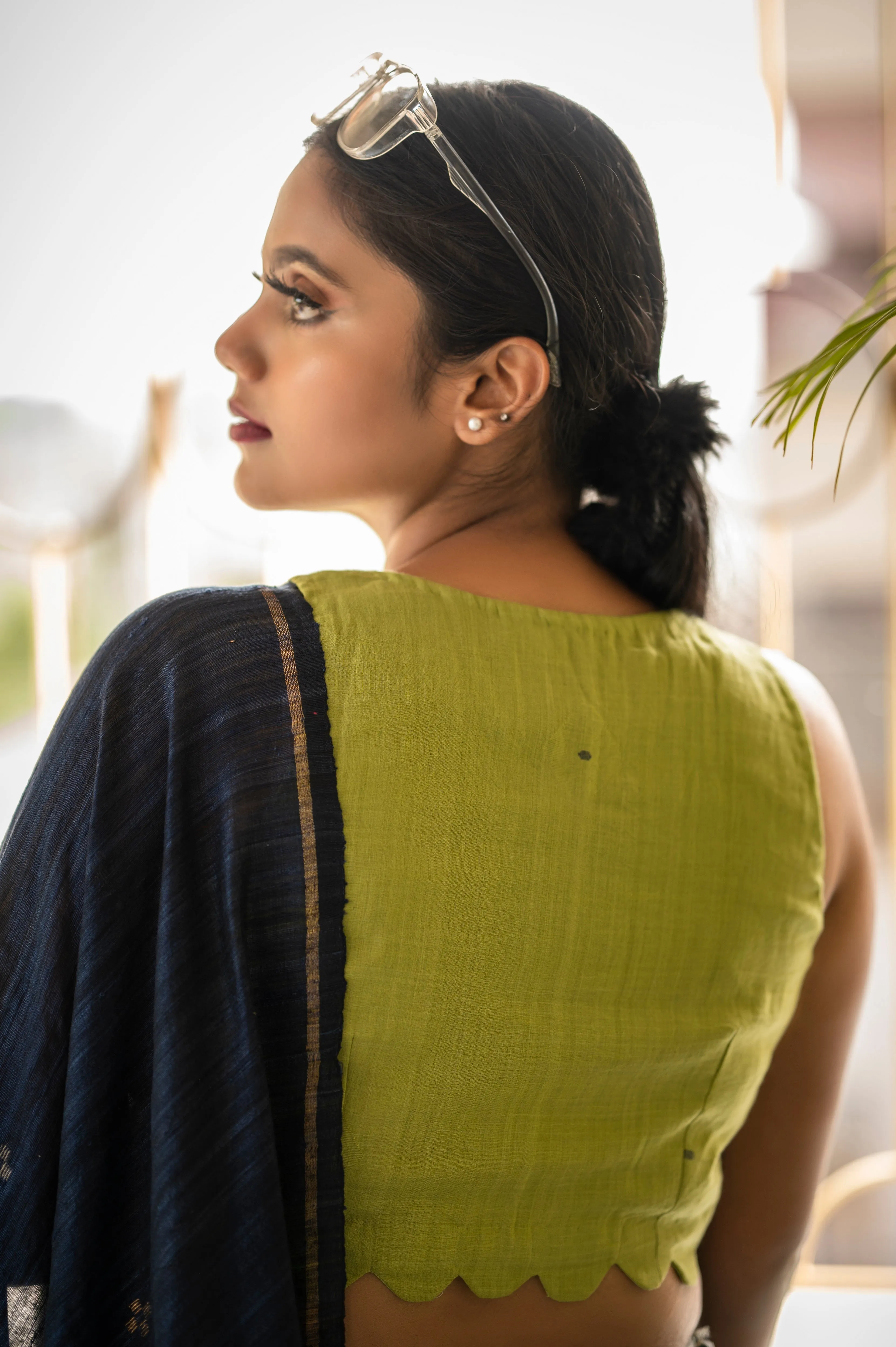 Pista barfi- Handwoven Jamdani Blouse