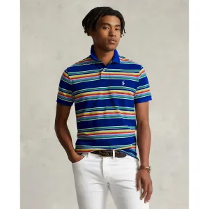 Polo Ralph Lauren - Custom Fit Mesh Polo - Stripe - Heritage Royal Blue Multi