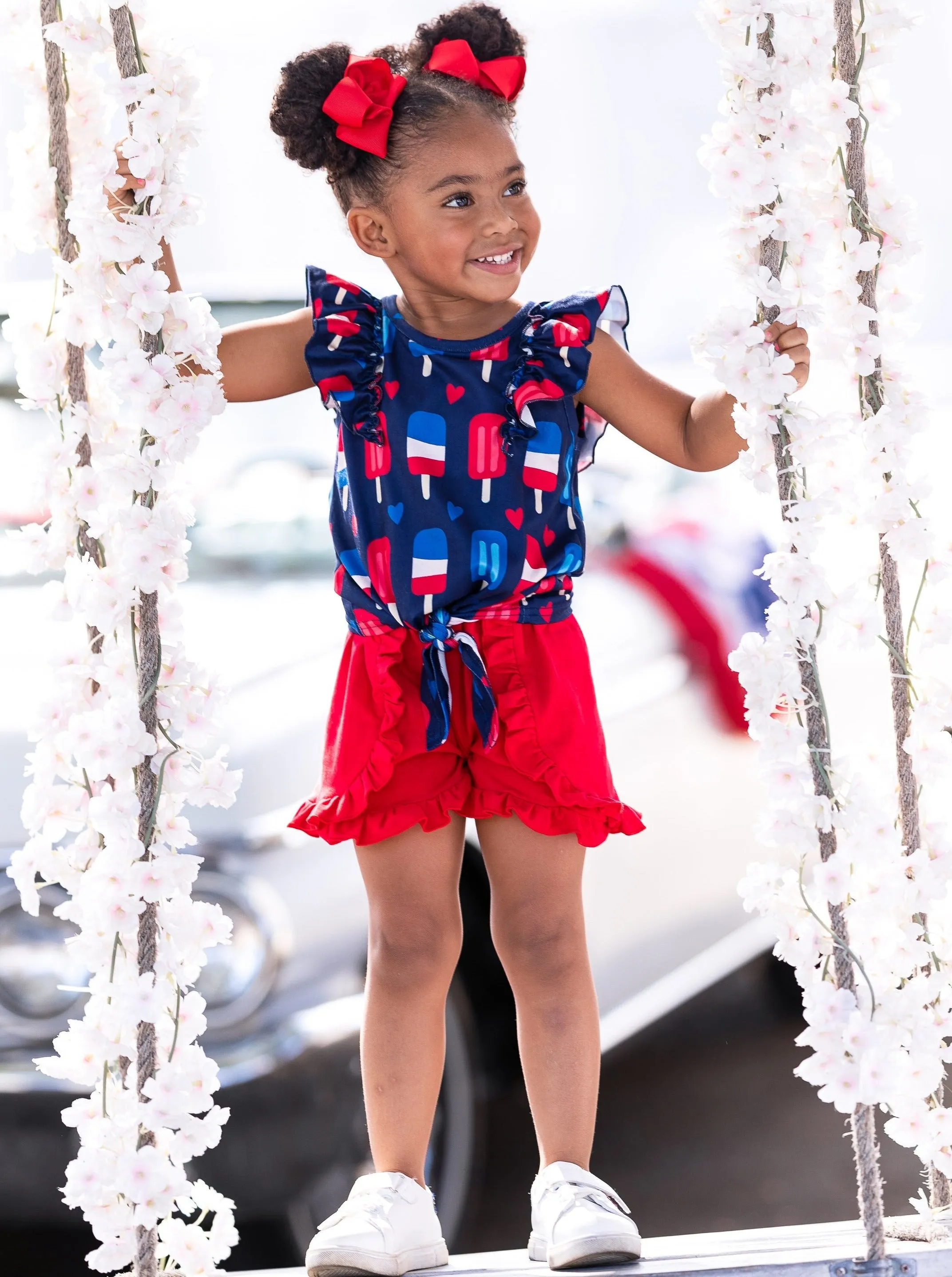 Popsicles, Please Knot Hem Top and Ruffle Short Set