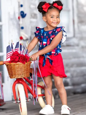 Popsicles, Please Knot Hem Top and Ruffle Short Set