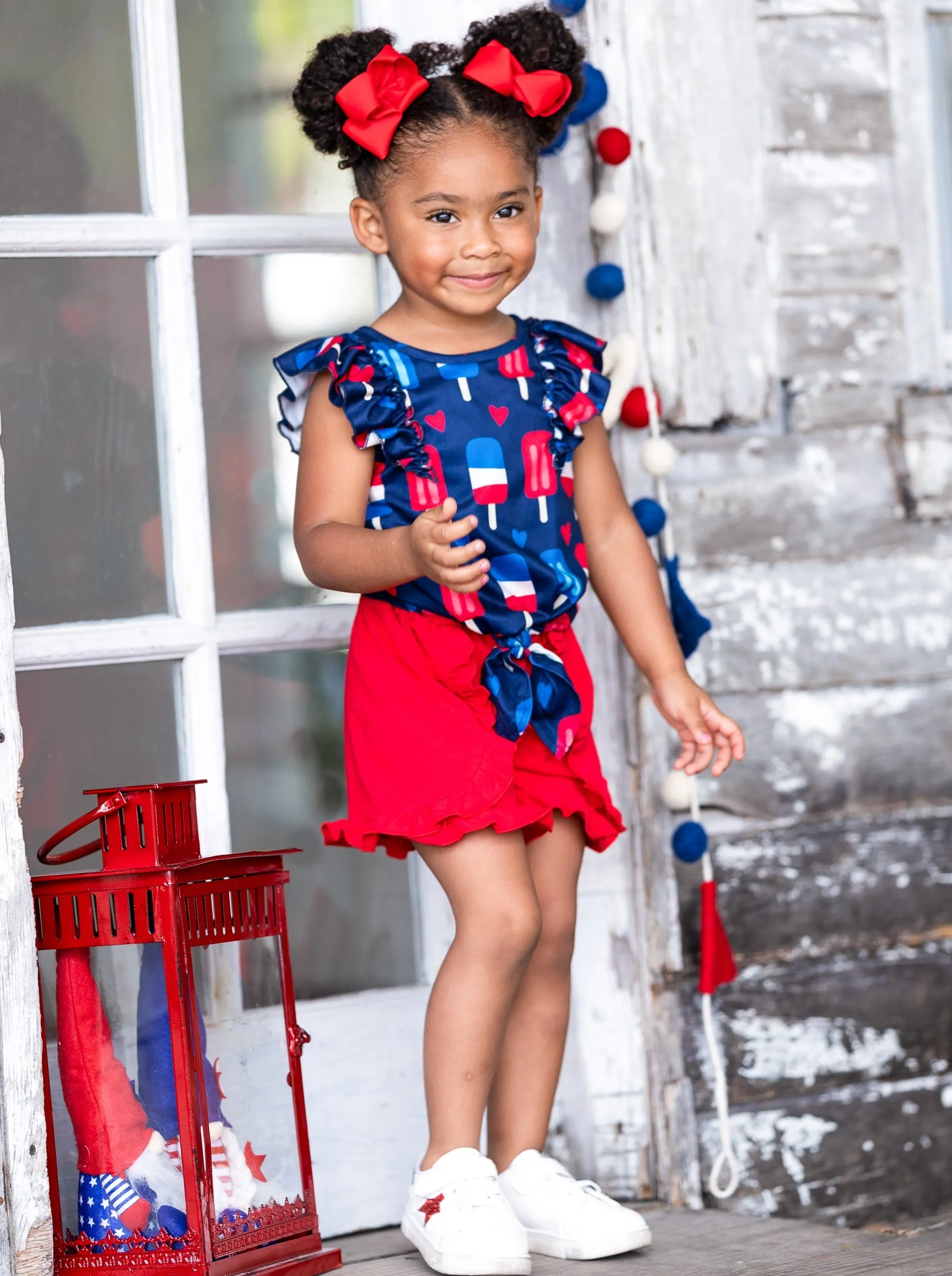 Popsicles, Please Knot Hem Top and Ruffle Short Set