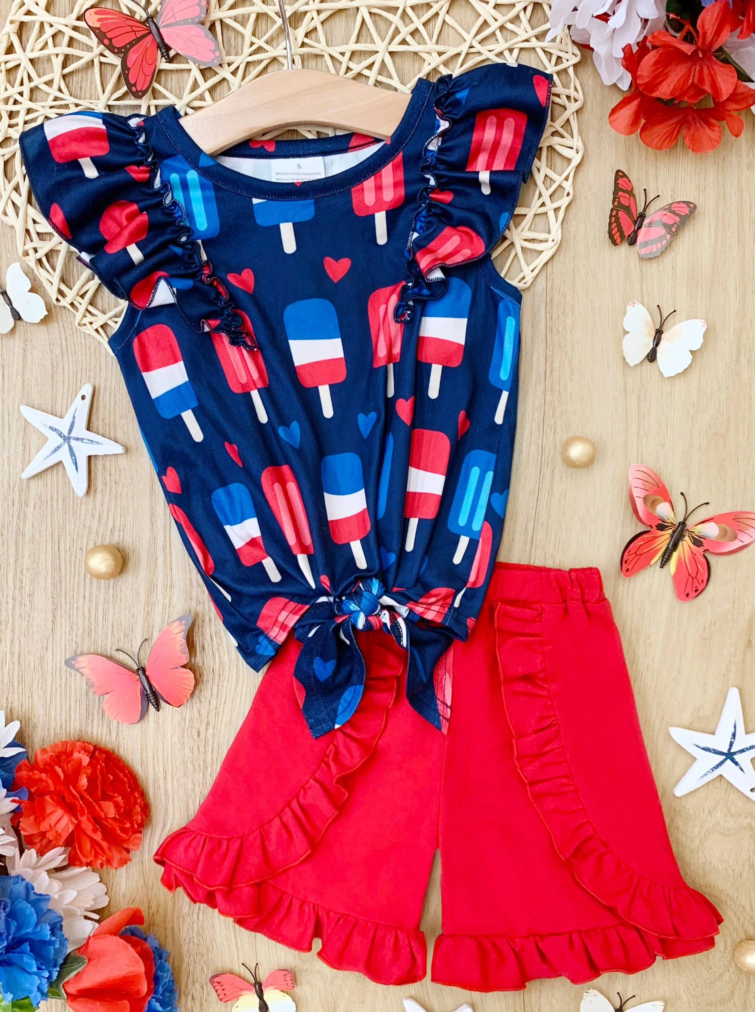 Popsicles, Please Knot Hem Top and Ruffle Short Set