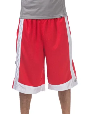 Pro Club Heavyweight Mesh Basketball Shorts - RED/WHITE