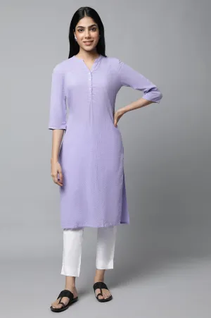 Purple Seer Sucker kurta & Trouser Set