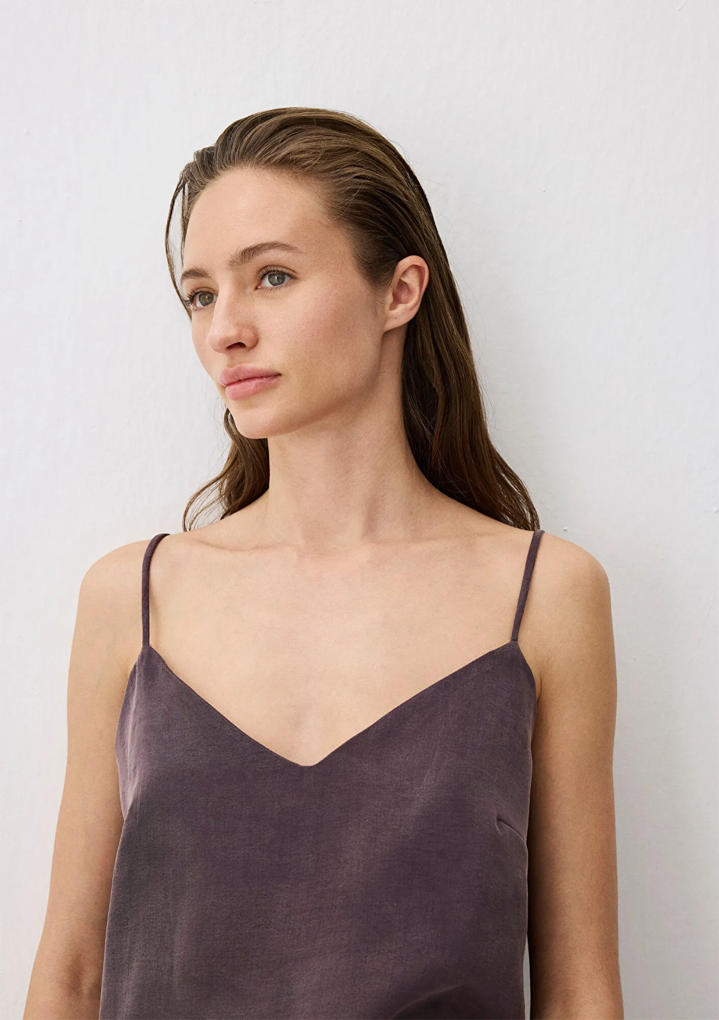Purple Tencel TM Lyocell Strap Blouse