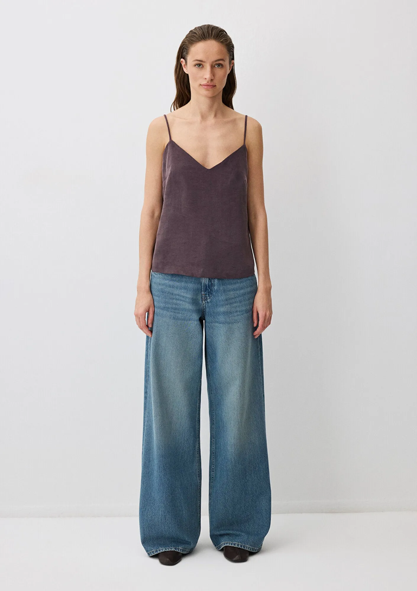 Purple Tencel TM Lyocell Strap Blouse
