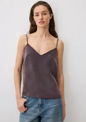 Purple Tencel TM Lyocell Strap Blouse