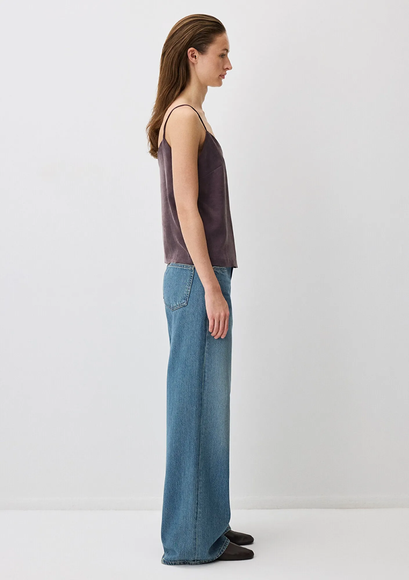 Purple Tencel TM Lyocell Strap Blouse