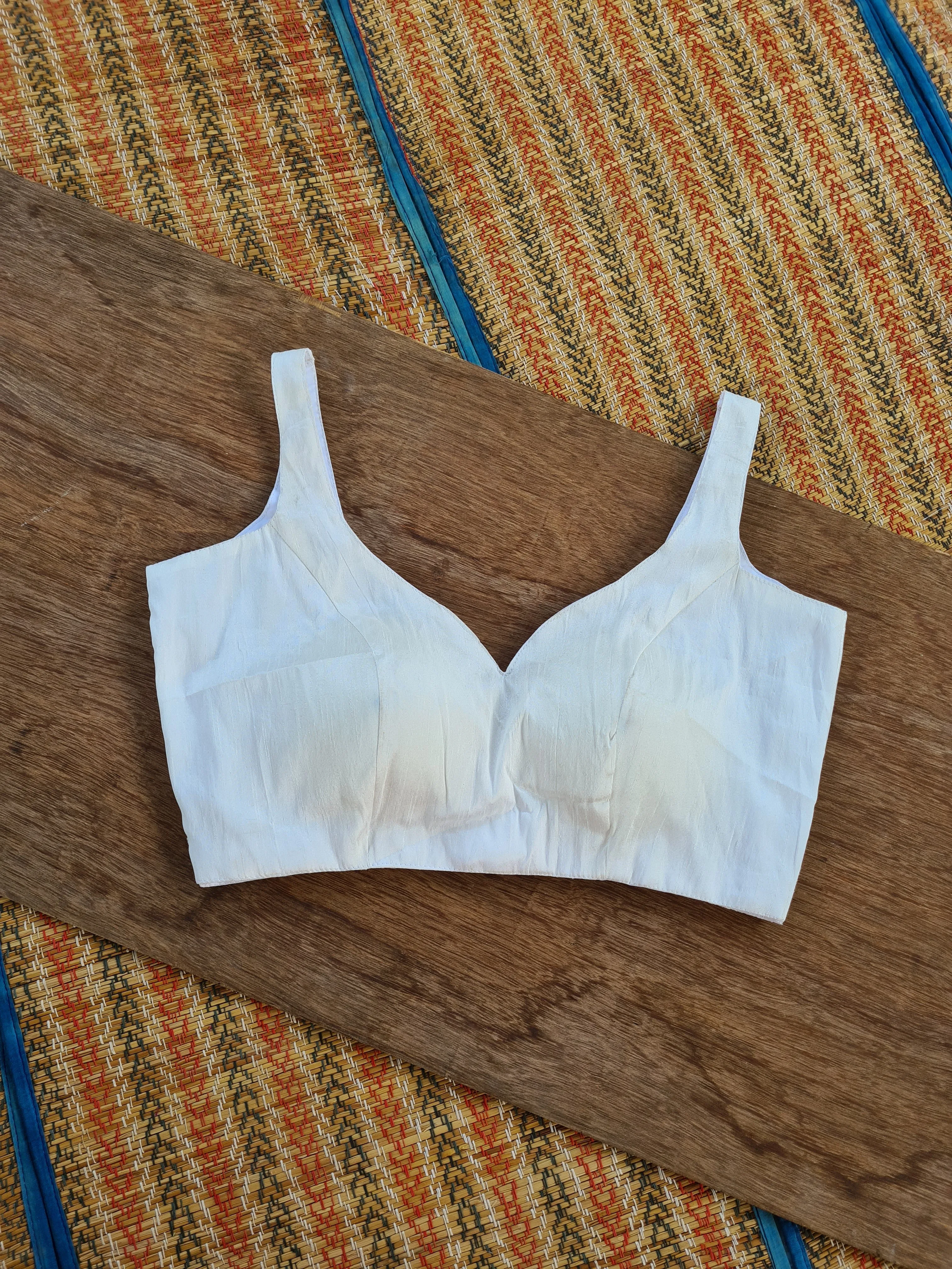 Raw Silk Sleeveless Blouse
