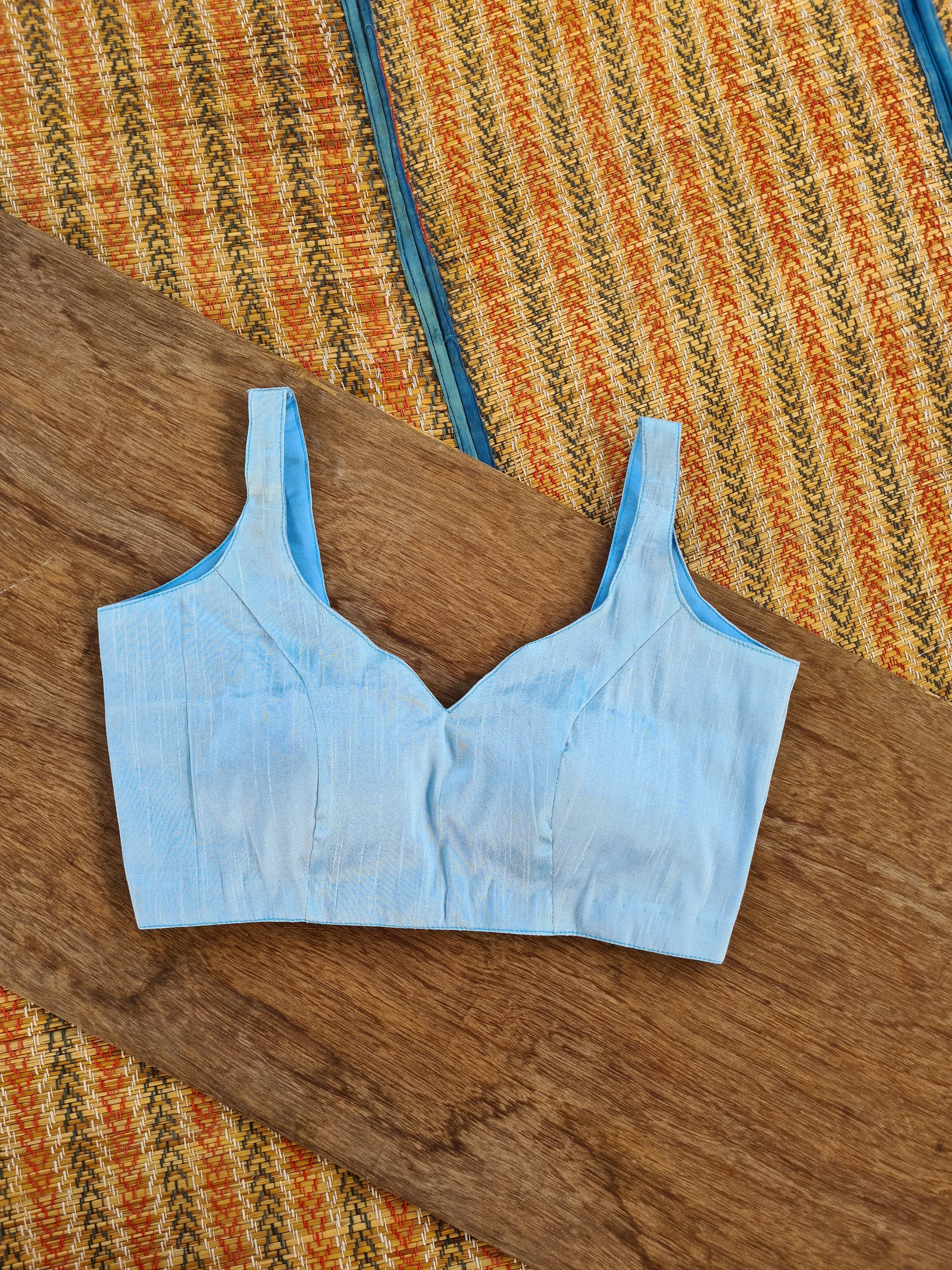 Raw Silk Sleeveless Blouse