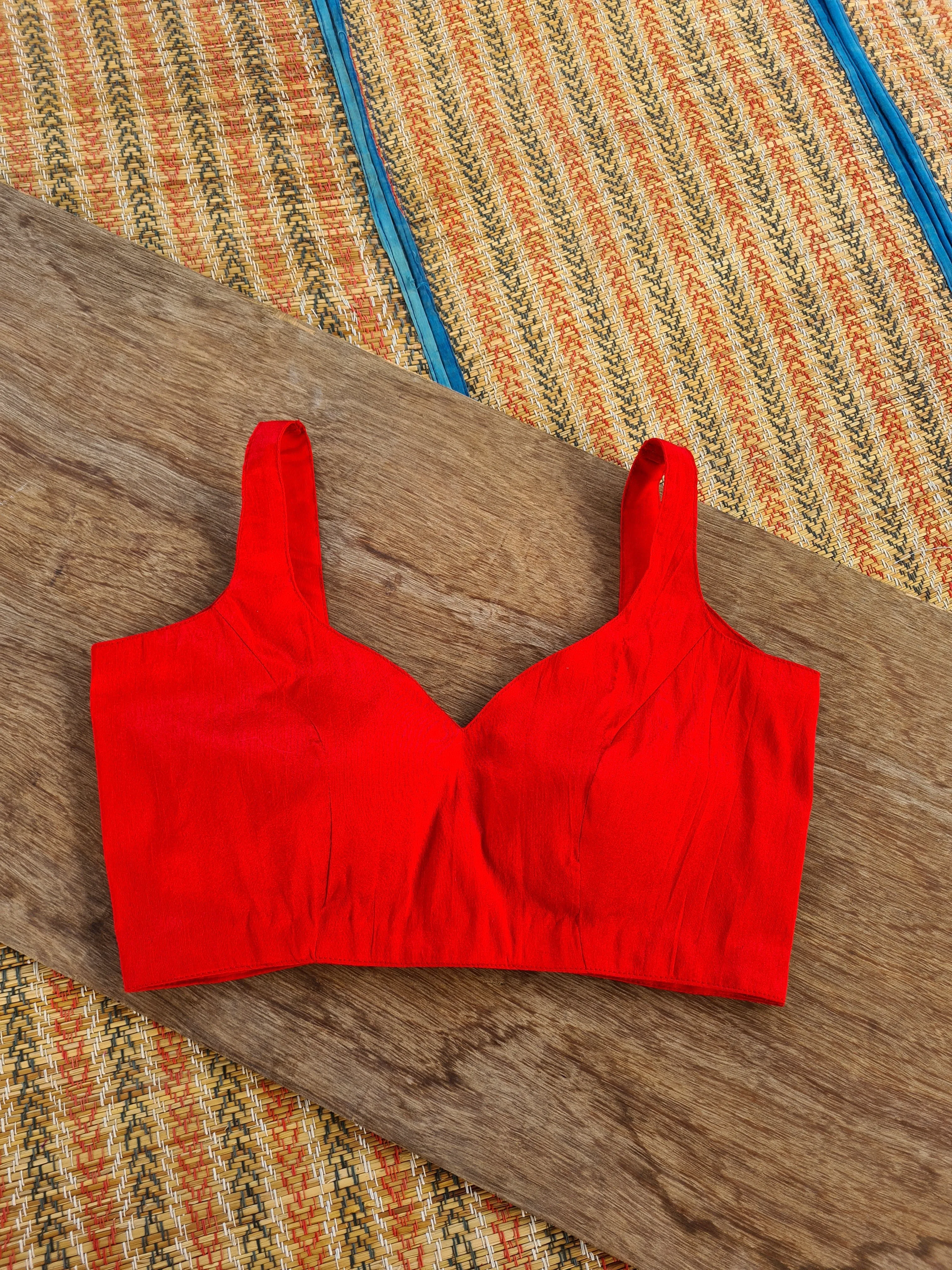 Raw Silk Sleeveless Blouse