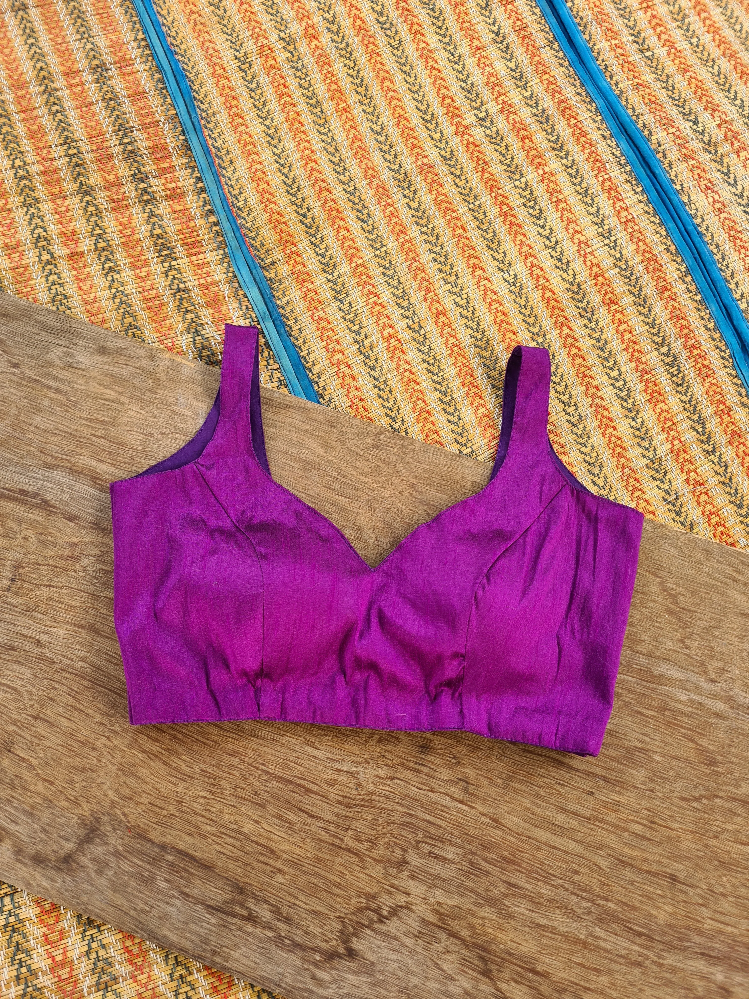 Raw Silk Sleeveless Blouse
