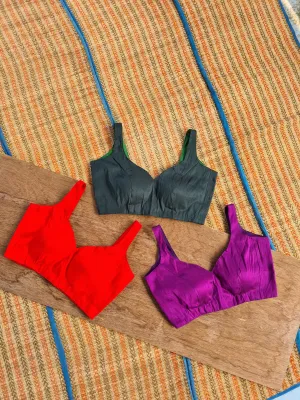 Raw Silk Sleeveless Blouse
