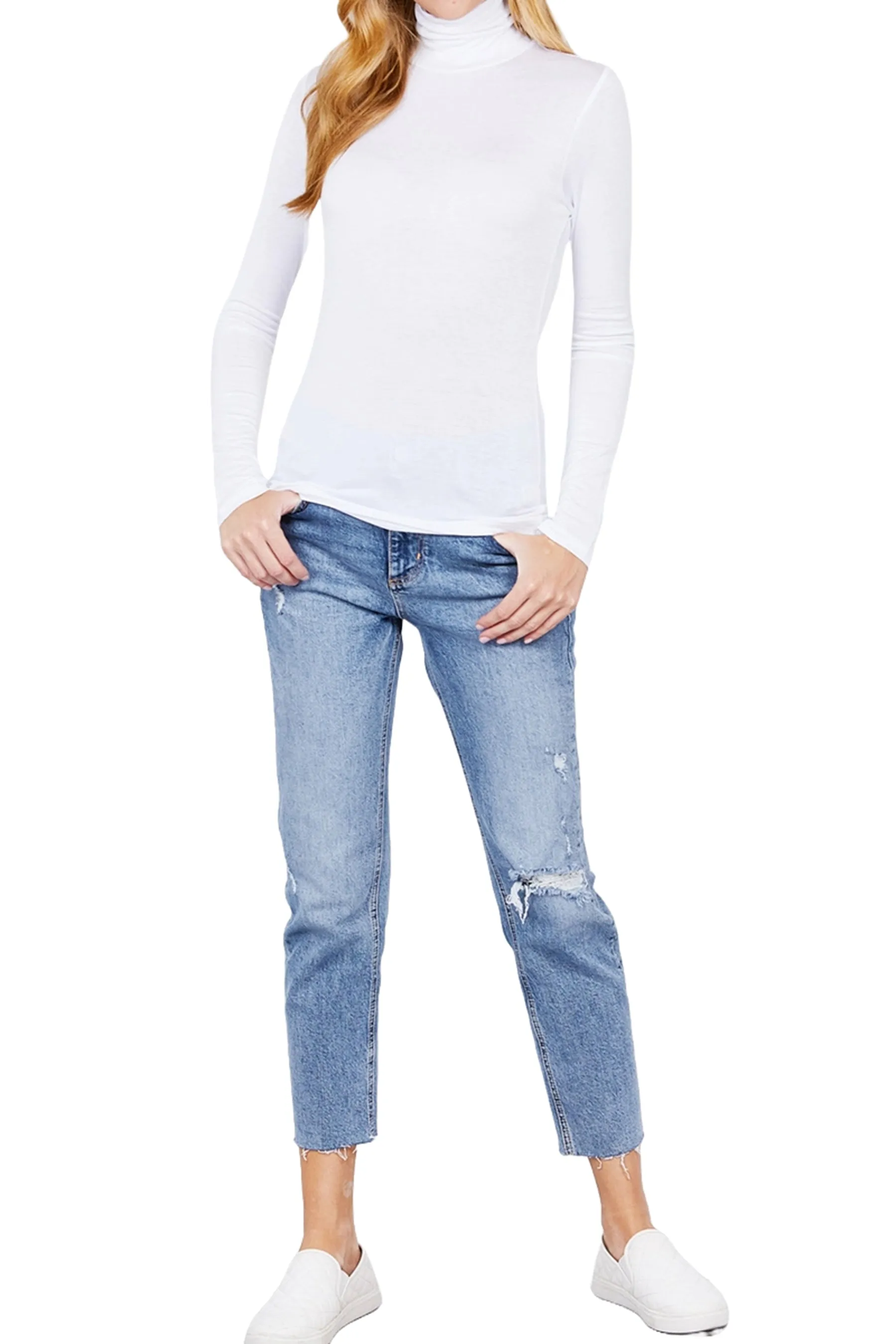 Rayon Spandex Turtle Neck Top Classic Long Sleeve T10073 $5.50Each