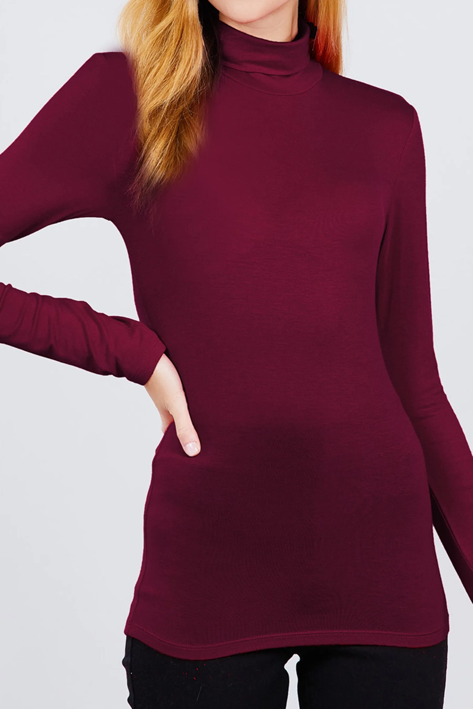 Rayon Spandex Turtle Neck Top Classic Long Sleeve T10073 $5.50Each
