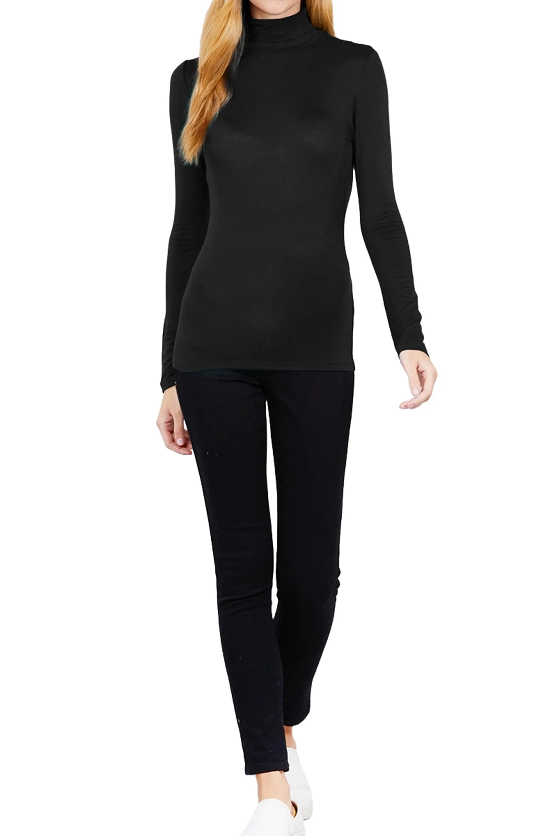 Rayon Spandex Turtle Neck Top Classic Long Sleeve T10073 $5.50Each