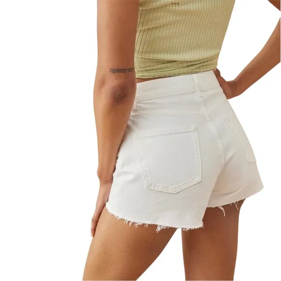 Reformation Womens Shorts Size 27 Button Fly Charlie High Rise Frayed Hem New