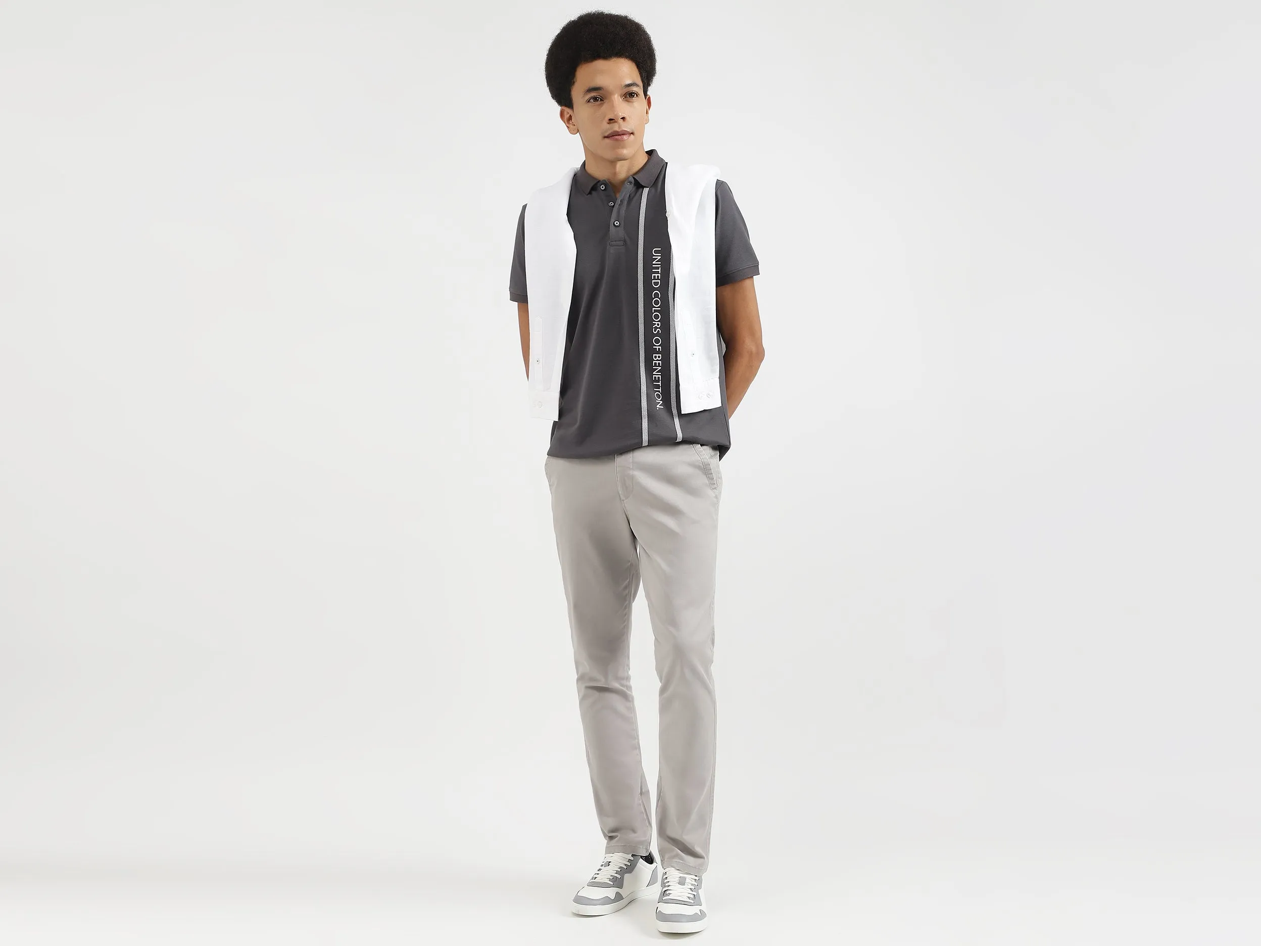 Regular Fit Polo Neck Printed T-Shirts