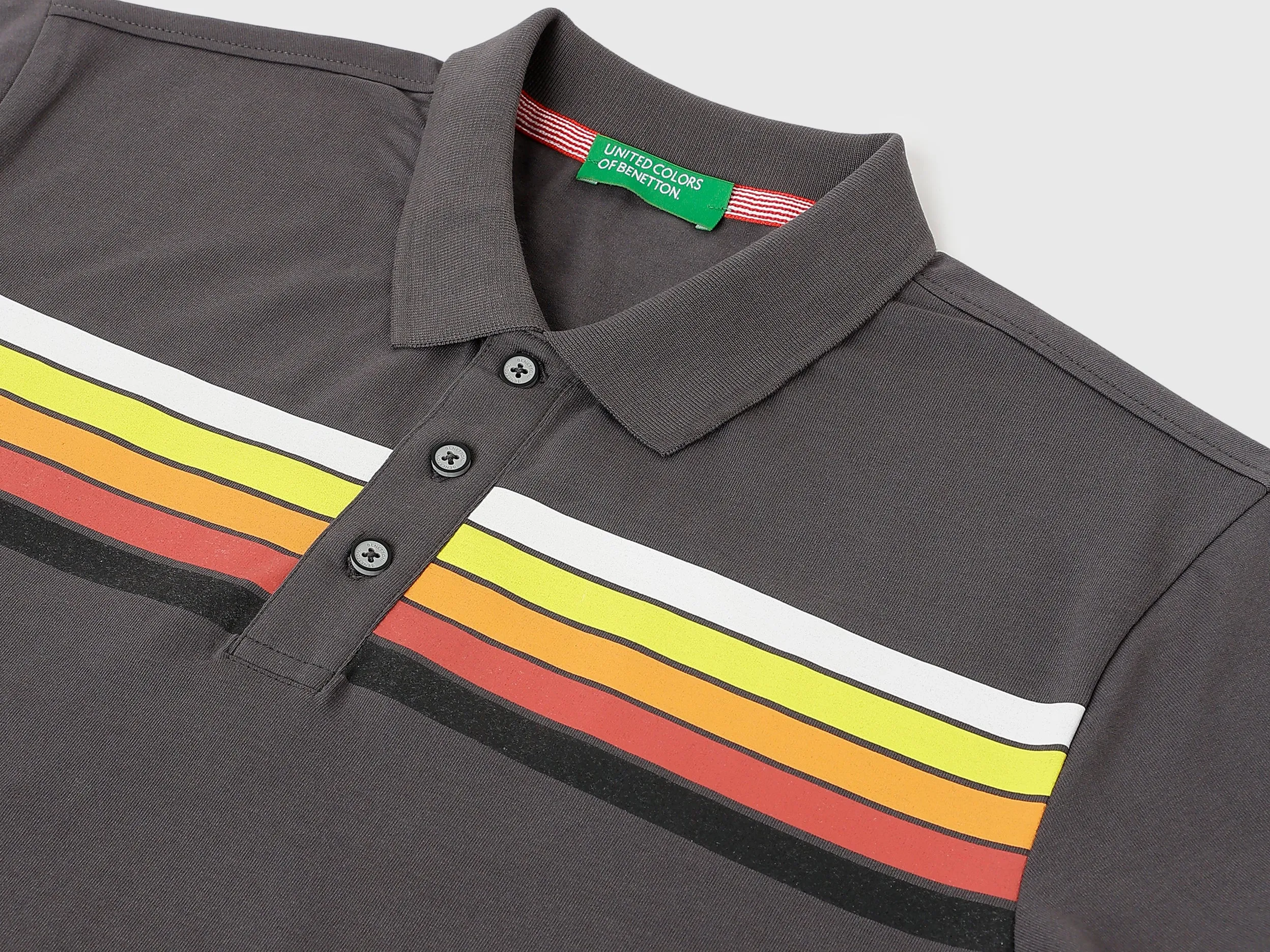 Regular Fit Polo Neck Printed T-Shirts