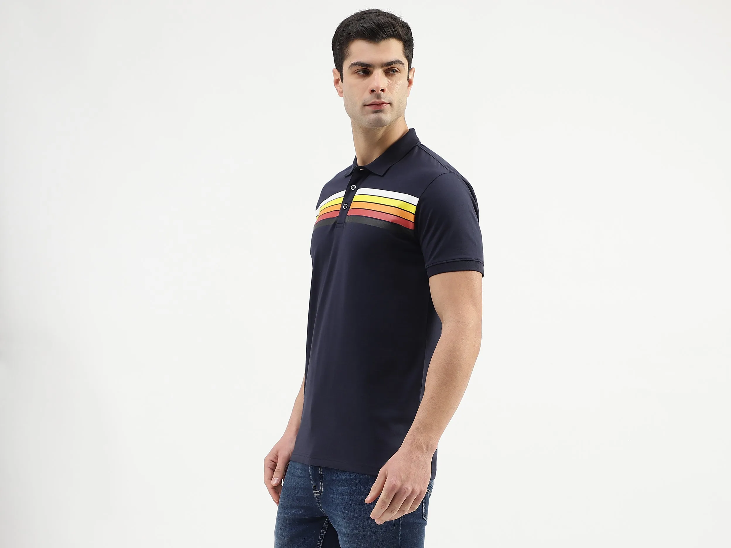 Regular Fit Polo Neck Solid T-Shirts