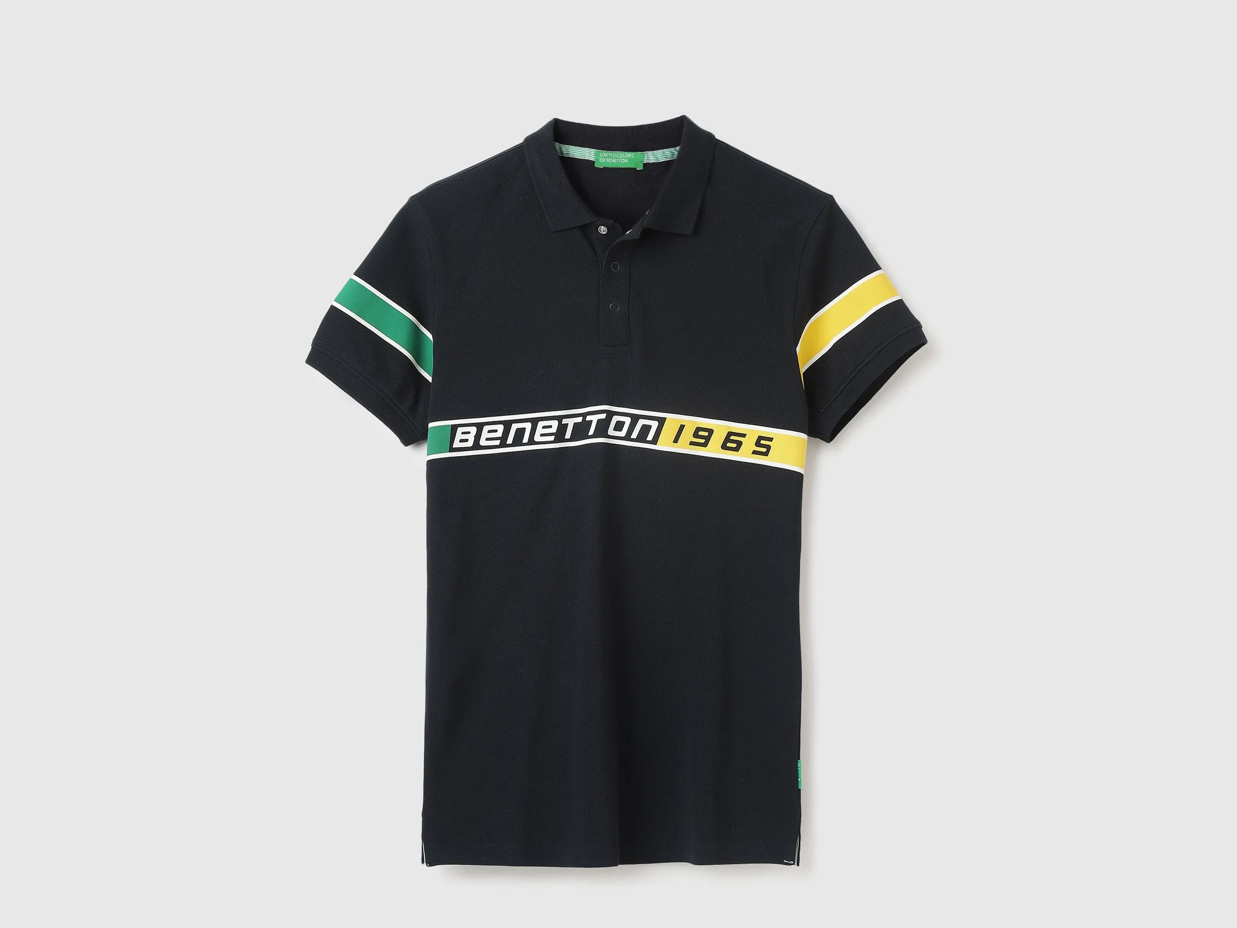 Regular Fit Polo Neck Typography Tshirt