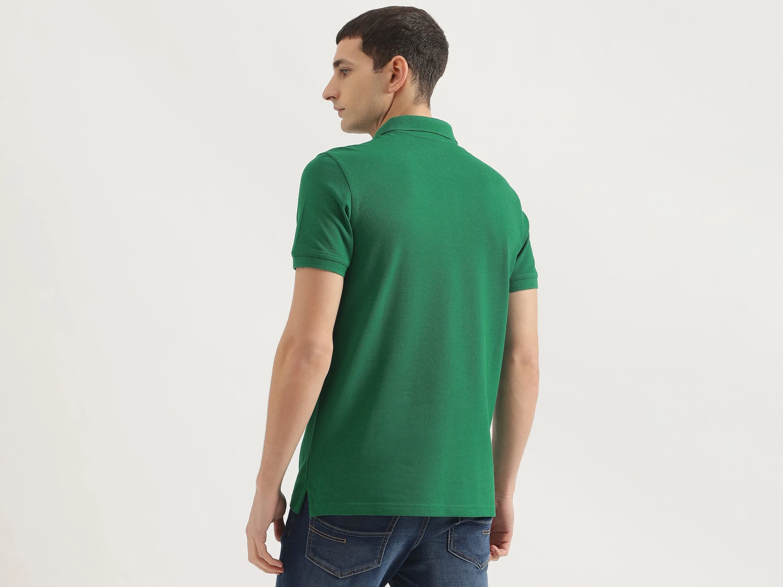 Relaxed Fit Polo Neck Solid T-Shirt