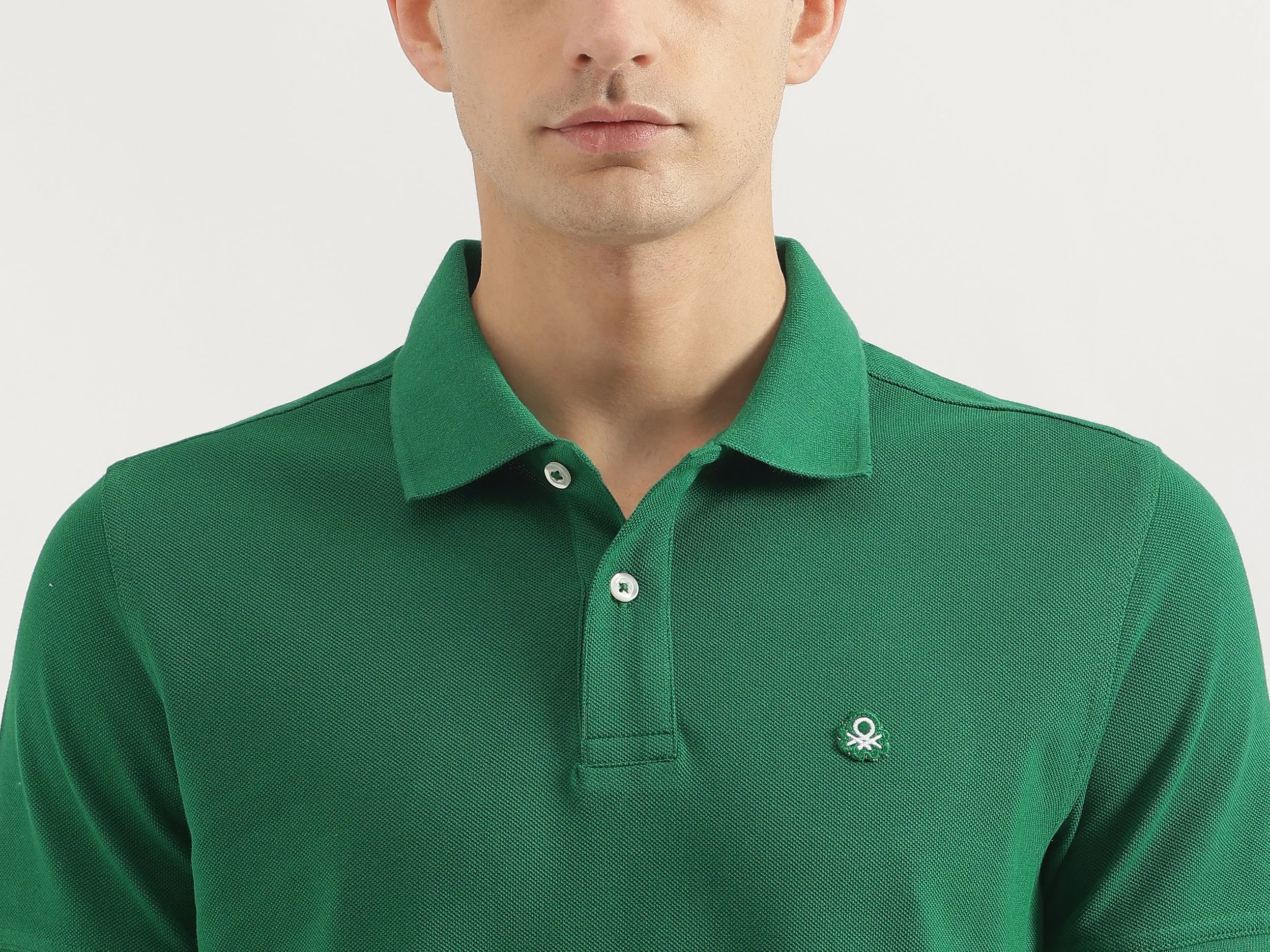 Relaxed Fit Polo Neck Solid T-Shirt