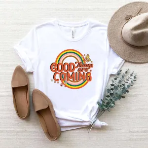 Retro Good Things Are Coming | Short Sleeve Crew Neck