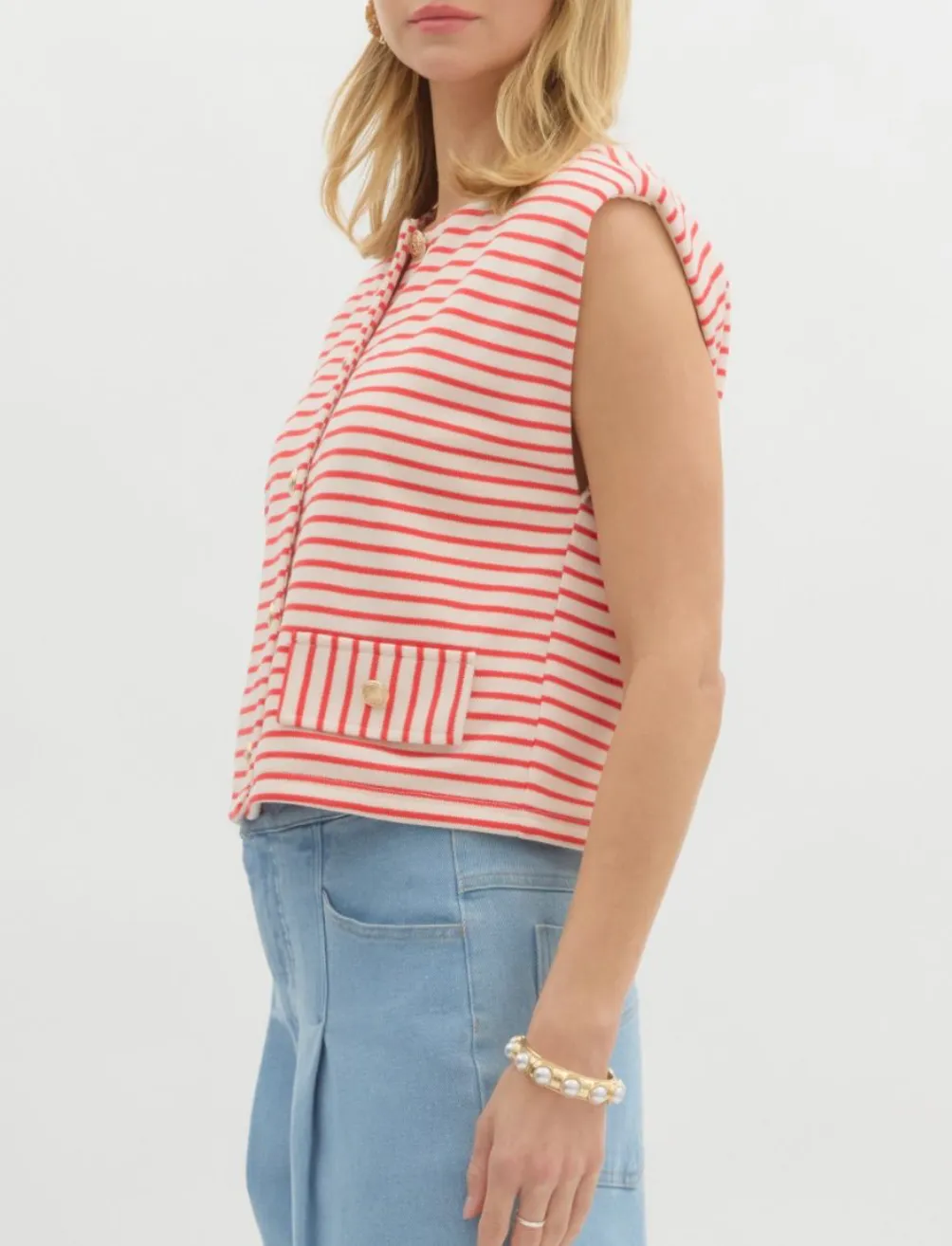 Retro Red Blouse