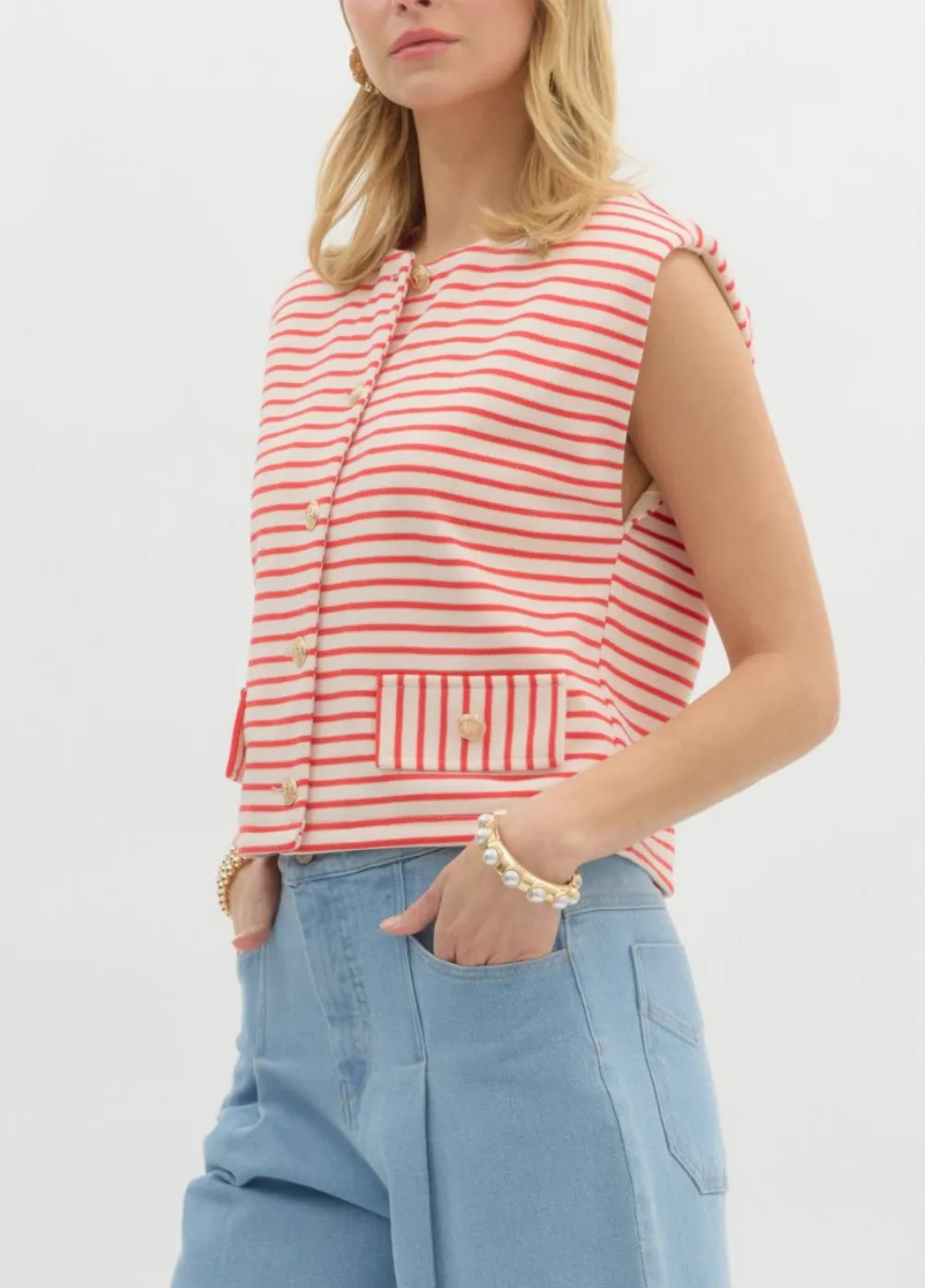 Retro Red Blouse