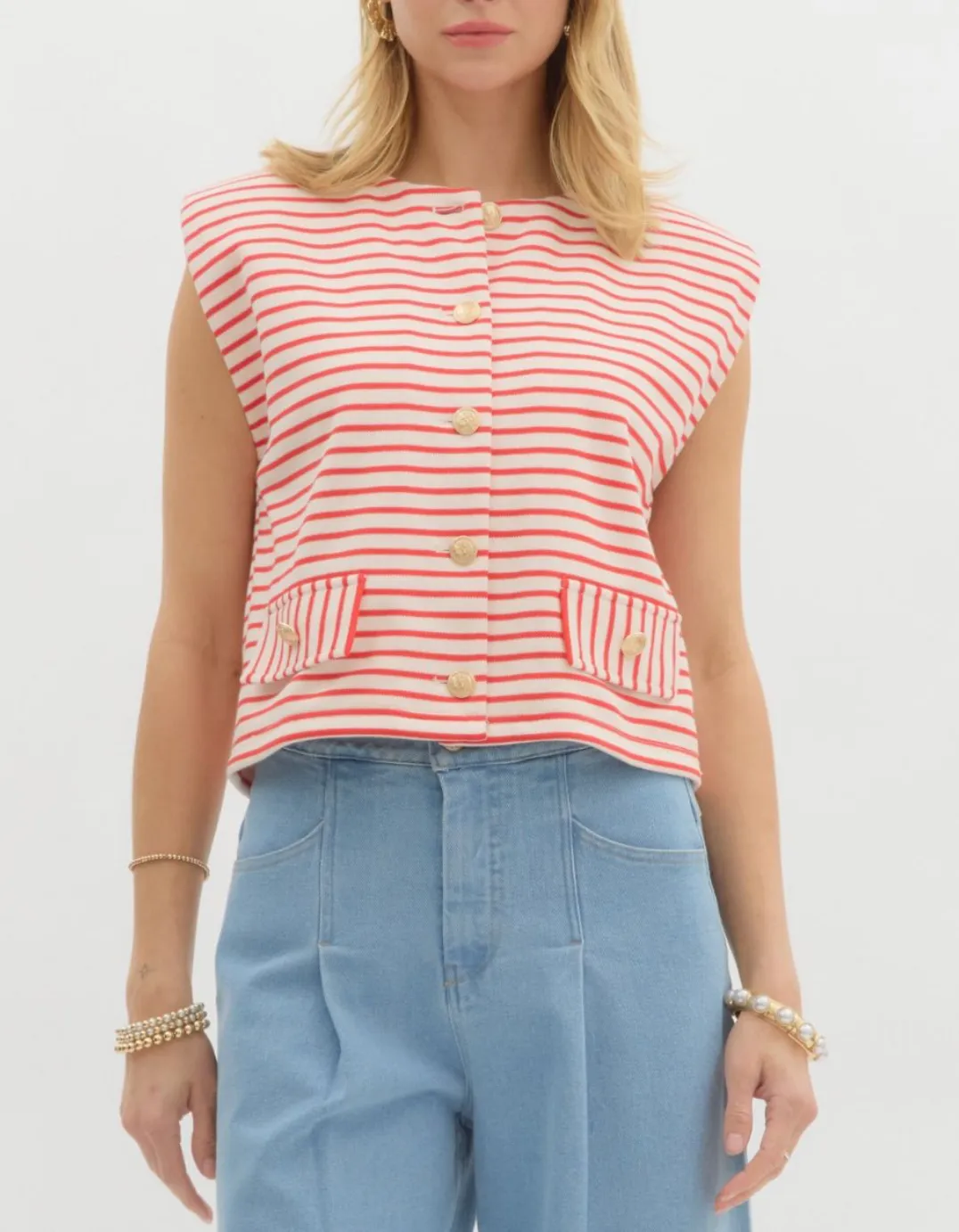 Retro Red Blouse
