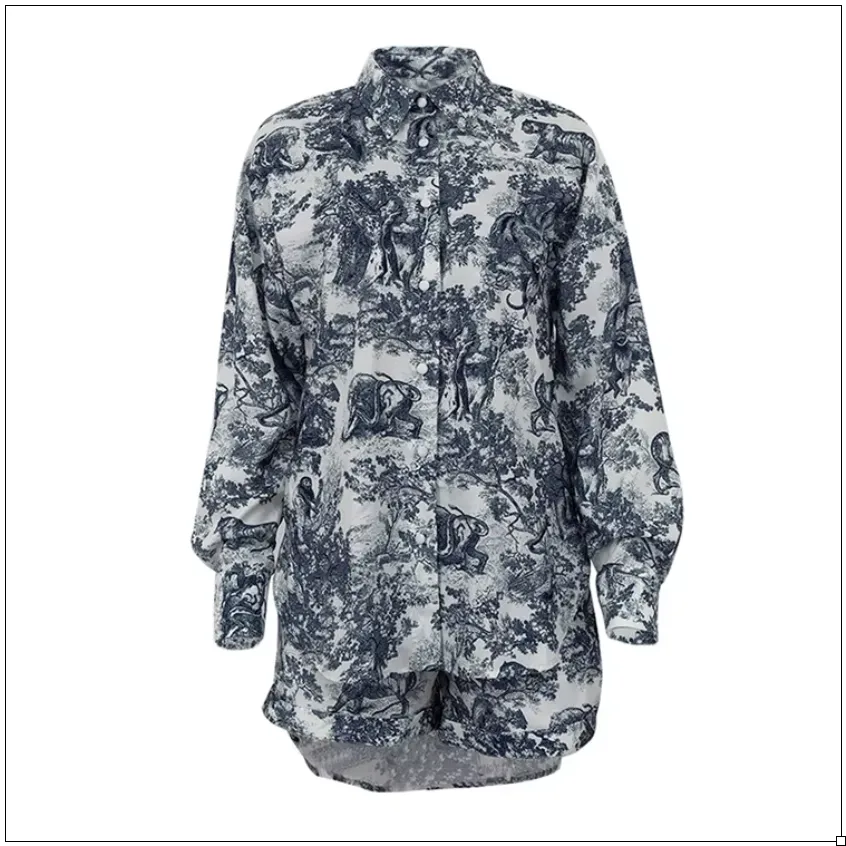 Retro Toile De Jouy Shorts Set