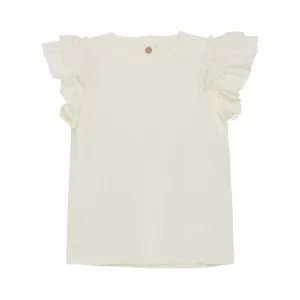 Ruffle Sleeve Organic Cotton T-Shirt