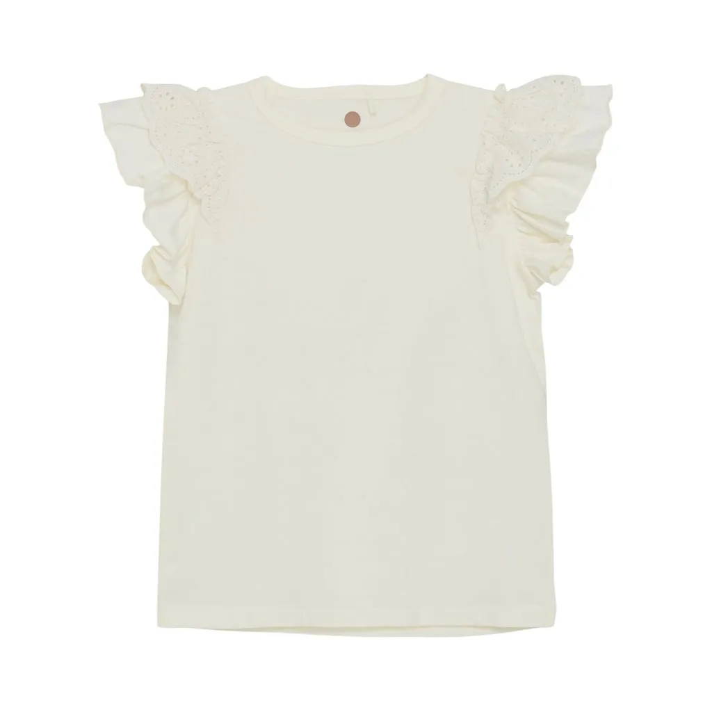 Ruffle Sleeve Organic Cotton T-Shirt