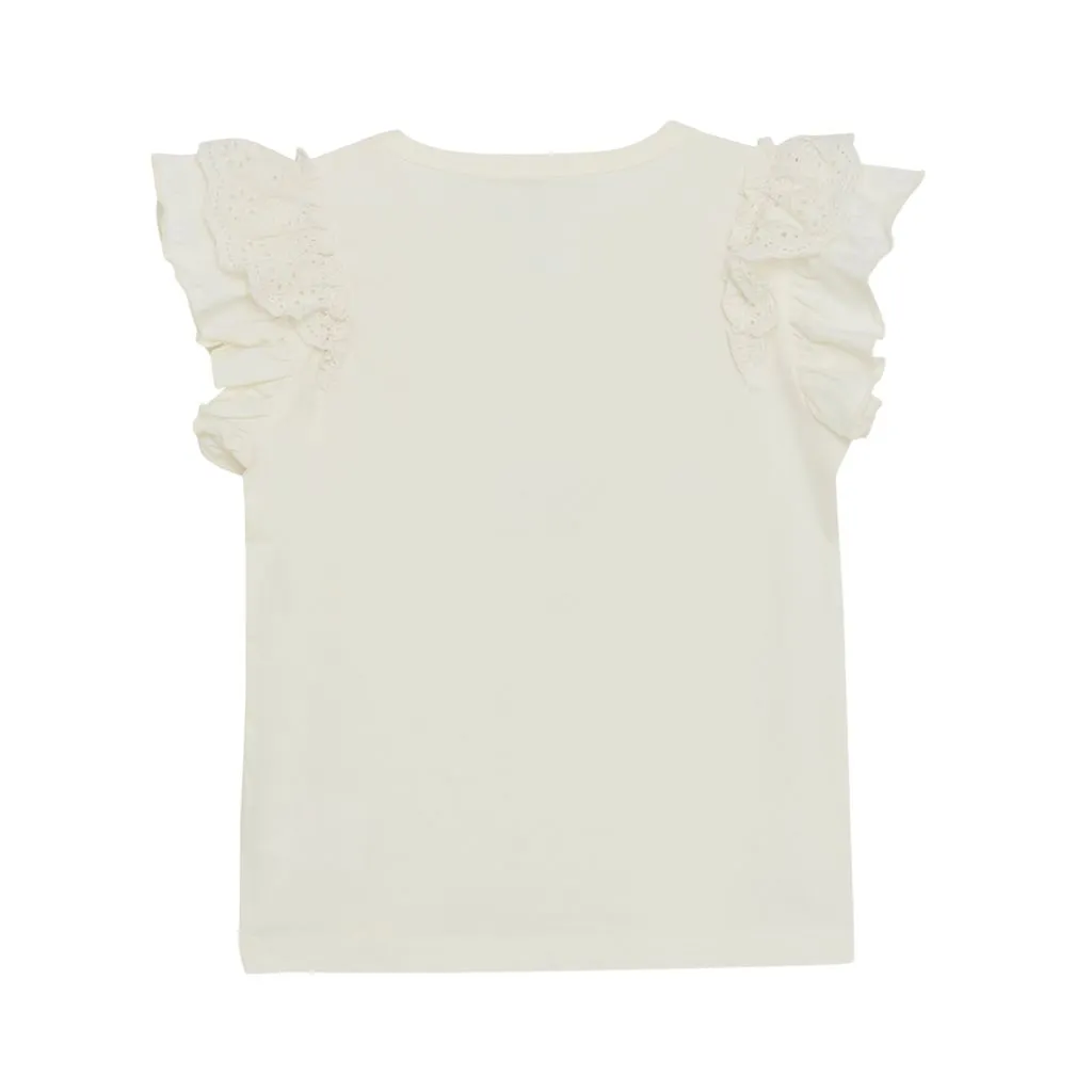 Ruffle Sleeve Organic Cotton T-Shirt