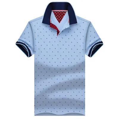 s Mens Printed POLO Shirts s 100% Cotton Short Sleeve Camisas Polo Stand Collar Male Polo Shirt M-3XL.EDA234