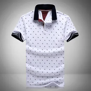 s Mens Printed POLO Shirts s 100% Cotton Short Sleeve Camisas Polo Stand Collar Male Polo Shirt M-3XL.EDA234