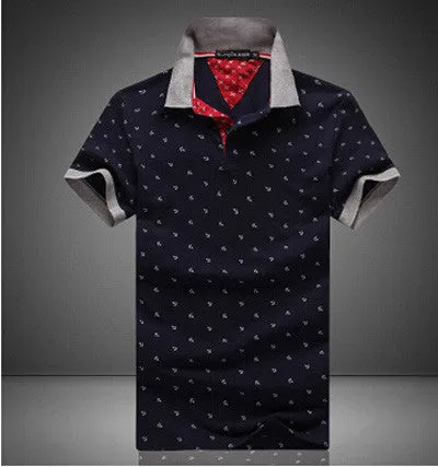s Mens Printed POLO Shirts s 100% Cotton Short Sleeve Camisas Polo Stand Collar Male Polo Shirt M-3XL.EDA234