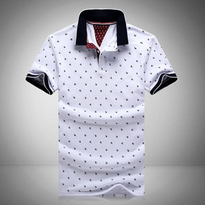 s Mens Printed POLO Shirts s 100% Cotton Short Sleeve Camisas Polo Stand Collar Male Polo Shirt M-3XL.EDA234
